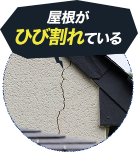 屋根がひび割れている